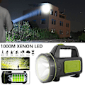 Miniatyrbillede 3 af 5: Ultra Kraftful Genopladelig Led Lommelygte Usb 135000 Lumen 6000 Mah Med Sidelys Lommelygte Høj Effekt Til Nød Hike Jagt