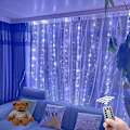 Miniatyrbillede 5 af 5: Indendørs Lysgardiner, 3m x 3m, 300 LED'er med 8 Tilstande Fjernbetjening Justerbar Lysstyrke, Ramadan Dekoration, Soveværelse, Vindue, Jul (Hvid)