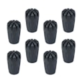 Miniatyrbillede 2 af 2: 8 stk. Vandrestav Gummikappe Vandrestav Spidsbeskyttere Stikhoveddækning Sort 3,8X1,1X1,1CM Black 3.8X1.1X1.1CM