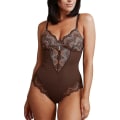 Miniatyrbillede 1 af 4: Spids Bodystocking til Kvinder Tummy Control Shapewear V-hals Rygløs Camisole Ærmeløs Slankere TopsXLBrown XL Brown