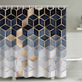 Miniatyrbillede 3 af 5: Geometrisk bruseforhæng med retro gradient, 180cm*180cm