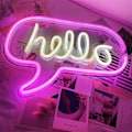 Miniatyrbillede 4 af 4: Hello Neon Skilt til Vægskilt, Strømført via USB, Dæmpbar LED Neon Skilt til Hjemvæg, Butik, Vindue