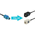 Miniatyrbilde 3 av 5: Universal Bilstereo FM AM Radio Antenneadapterkabel Fakra Z Hann til DIN Pluggkontaktkabel Bilstereo Lyd HD Radio