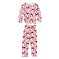 Pikkukuva 1 / 2: Piirretty pitkähihainen pyjamasetti talvi yöasu loungewear kotiasu naisille koko M (pieni tyttö) M