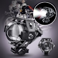 Miniatyrbillede 2 af 4: Elektrisk Motorcykel Bil Lys Laser Kanon U5/U7 Angel Eye Pedalcykel Modificeret LED Forlygte Sort