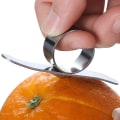 Miniatyrbillede 3 af 5: Appelsinskrællere, Bærbare nemme appelsinskrællere i rustfrit stål, Frugtskræl fjerner (5 stk)