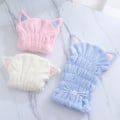 Miniatyrbilde 4 av 4: 10 Stykker Hår Tørke Håndklehette Hurtig Tørk Badehette Mikrofiber Hår Håndkle Hår Wrap Korall Fleece Super Absorberende Hår Håndkle for Kvinner Barn
