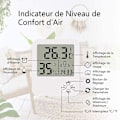 Miniatyrbillede 3 af 5: Mini Høj Præcision Digital Indendørs Hygrometer Termometer Hjemmetermometer Med Foldbar Stativ Og Alarmur Til Komfortniveauindikator For Hjemmet