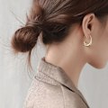 Miniatyrbillede 5 af 5: Ringe til Mænd Kvinder, Smykker Eksklusive Øreringe, 925 Sterling Sølv C-Formet Øreringe til Kvinder Fransk Trendy Forgyldt (Farve: Guld Farve)