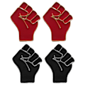 Miniatyrbillede 2 af 2: 4 stk. Lapel Nål Fist Emblempind Legering Broche Sort Live Matter Broche Legering Emblempind ElegantRød Red 3cm