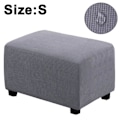 Miniatyrbillede 1 af 5: Afslappet Stretch Ottoman Betræk Foldbar Opbevaringskrak Møbelbeskytter Blød Rektangulær Betræk Med Elastisk Bund Lysegrå S Light Grey S