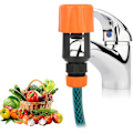 Miniatyrbillede 3 af 5: Slangekobling, køkkenhavevandingshane Snap-kobling, køkkenslangeadapter Haneadapterværktøj til udendørs eller indendørs vandhaner (1 stk., Orange)