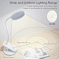 Miniatyrbilde 3 av 5: Sengeklemmelampe, 32 LED, 360 Fleksibel Leselampe, Bokklemme, 3 Farger Og Trinnløs Dimming, Sengelampe Med Berøringskontroll, USB Oppladbart Batteri, L