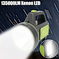 Miniatyrbillede 4 af 5: Ultra Kraftful Genopladelig Led Lommelygte Usb 135000 Lumen 6000 Mah Med Sidelys Lommelygte Høj Effekt Til Nød Hike Jagt