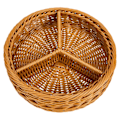 Pikkukuva 1 / 3: Imitation Rattan -välipalalevy Jälkiruokakulho Näyttötarjotin Kotitalous Hedelmämakeiskontti Ruskea 25x25cm Brown 25x25cm