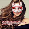 Miniatyrbild 4 av 5: 10 st Kattmask för målning, Djurmask DIY Vit Halvmask för Maskerad Barn Rollspel Mask Kostymfest Present
