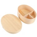 Miniatyrbild 2 av 3: Enkelskikts 3-rutn Bentobox Japansk Stil Trämatlåda Bärbar Lunchlåda