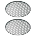 Miniatyrbillede 3 af 4: Pizza Ba Sæt, Non-stick Perforerede Pizza Bakker, Kompatibel Med Ovn, 2 stk
