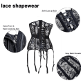 Miniatyrbillede 4 af 5: Mesh Underbust Korset Top Gennemsigtig Fiskenet Brokade Sheer Bustier Talje Cincher Lingeri Med Strømpebåndsstropper 3XL 3XL