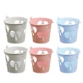 Miniatyrbillede 1 af 2: 6 stk. Mini Metal Spand Brude- og Groomsformet Spand Bryllupsgave Gaveæske Skrivebordsarrangør (Pink Hvid Lyseblå) 6 stk. 6pcs