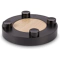 Miniatyrbillede 3 af 5: Multifunktionelle Sofabordbakker, bakke, dekorativ bakke, runde bakker til opbevaring af smykker i hjemmet (1 stk., Sort)