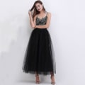 Miniatyrbillede 4 af 5: 4 Lag, Elegant Højtaljet, Plisseret Tulle Skørt, Ballrose rød rose red