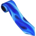Miniatyrbillede 3 af 5: Mænds Luksus Polyester Blå Flamme Ild Tekstil Slips Slank Slim Mode Lang Formelle Dragter Casual Bryllup Halsklæde