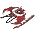 Pikkukuva 3 / 3: 1 Set Lasten Lohikäärmeasu Dinosauruksen Hännän Maski Siivet Sarja Halloween Cosplay Asun Punainen 30X24CM Red 30X24CM