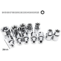 Pikkukuva 3 / 4: 34 osan Torx-hylsysä, hylsyt uros- ja naarastorx-ruuveille/hylsyavaimen sisä- ja ulkohylsy 3/8\" E4-e20 T10-t55, 5/16\" T10-t60