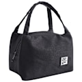 Miniatyrbillede 2 af 3: Enkel Farvet Madpakkepose Simpel Bentotaske Tyk Håndtaske Bærbar Bento Opbevaringstaske Til Udendørs Picnic Skole (sort)Sort23x18cm Black 23x18cm