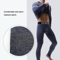Miniatyrbild 3 av 5: 2-pack Herrunderkläder Set, Enfärgad, Varm Pyjamas, Tunn Långärmad, Casual T-shirt Topp & Byxor