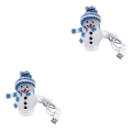 Miniatyrbillede 3 af 3: 3 stk. Julelysende Snemand LED Lys USB Natlys RGB 7 Farve Blinkende Lys Soveværelse Bordlampe 2pcs