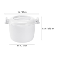 Pikkukuva 3 / 3: Mikroaaltouuniriisinkeitin Riisiastiat Ruokakontti Uuni Riisinkeitin Kotiin Valkoinen 23X15X15.5CM White 23X15X15.5CM