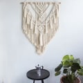 Miniatyrbild 3 av 4: Stor väggbonad för sovsal, tonårsrum, boho-väggdekor, handvävd lång tofsprydnad för vardagsrumsdekor 50*75cm