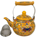 Miniatyrbillede 1 af 2: Emalleret Tekande Tyk Kaffe Pot Blomst Tekande Kold Vand Pot Husholdningskogende Vand Pot Gul 24 Yellow 24X15X12CM