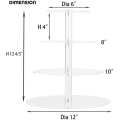 Pikkukuva 2 / 5: Kakkukoriste, 4-tasoinen kakkukoriste häihin, vauvakutsuihin ja iltapäiväteehen, 4 mm paksu akryylimuffini- ja kakkukoriste, halkaisijat 12\"/10\"