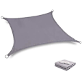 Miniatyrbild 1 av 5: Vattentät Solsegel UV-Blocker Solskydd Patio Likbent Triangel Stickad Block Tyg Pergola Carport Markis 2x2 Grå 2x2 Grey