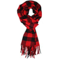 Miniatyrbillede 1 af 4: Vinter Blød Matchende Sjal Britisk Tartan Sjal Sort Og Grå Lille Tartan Sort Rød Black Red