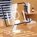 Miniatyrbilde 2 av 5: Høykvalitets mobil smarttelefonstativ akryl nettbrettfeste laptopstativ for iPad_xrzi White