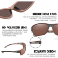 Pikkukuva 4 / 5: Polarisoidut Urheilulasit Miehille Ajamiseen, Pyöräilyyn, Kalastukseen - Aurinkolasit 100% UV-Suoja, Ruskeat Linssit Brown Lens