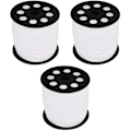 Miniatyrbillede 2 af 2: 3 Ruller 2,6 mm Kunstlæder Snore DIY Strik Smykker Tilbehør Kunstlæder Suede Perletråd Til DIY 3 Rolls 9X9X8.5CM