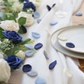 Miniatyrbillede 2 af 4: 500 stk Silke Blomsterblade Dusty Blue Navy Blomsterblade Kompatibel Med Bryllup Blomsterpige Kurv Gang Strø Dinne