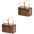 Pikkukuva 2 / 2: 3 kpl Taittuvat Bambupunotut Hedelmäkorit Käsikäyttöiset Piknik-Ruokavarastointikorit Ulkokäyttöön 2 kpl 37X25X20CM 2pcs 37X25X20CM