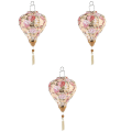 Miniatyrbilde 3 av 4: 4 stk Blomstermønster Lanterne Vietnam Lanterne Mid-høst Silke Lanterner For Utendørs 3stk 53X19CM 3pcs 53X19CM