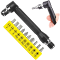 Miniatyrbilde 1 av 4: Skrutrekkerforlengelseshåndtak L-formet 1/4\" Hex Sokkelnøkkel Hex Sokkel Driver L-formet Dobbelthode Skrutrekker Med 10 Skrutrekkerbiter For Garasje