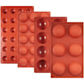 Miniatyrbillede 1 af 5: 4 stk. Halvcirkelforme i Silikon, Halvkugleforme i Silikon til Slik og Chokolade, BPA-fri og Non-Stick Cylinderkageforme