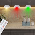 Miniatyrbild 3 av 4: 6 st Nattlampa Med 16 Färger Utbytbara Led-lampor Batteridriven Dimbar Under Skåp Lampor Trådlös, dimmande Klapplampa Sovrum Sängbord