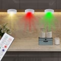 Miniatyrbillede 3 af 4: 6 stk. Natlampe med 16 Farver Skiftende LED-belysning Batteridrevet Dæmpbar Underskabslampe Trådløs, Dæmpende Klaplampe Soveværelse Sengeskab