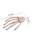 Pikkukuva 3 / 3: 2 kpl Alloy Rhinestone Skeleton Kynnet Hiustenpidike Hiusneula Kynsi Barrette Muodikkaat Hiusten Tarvikkeet Naisille Punainen Red
