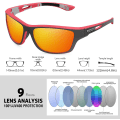 Pikkukuva 2 / 5: Polarisoidit Urheilulasit Miehille Ajamiseen, Pyöräilyyn, Kalastukseen - Aurinkolasit 100% UV-Suoja Goggles Punainen Peili Red Mirror